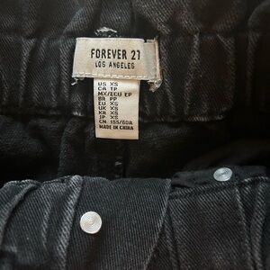 Black shorts with tie belt